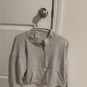 VS PINK Gray Quarter-Zip Women's Sweater